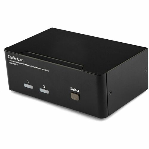 2 PORT DUAL DISPLAYPORT USB KVM SWITCH W/ AUDIO & USB HUB        IN