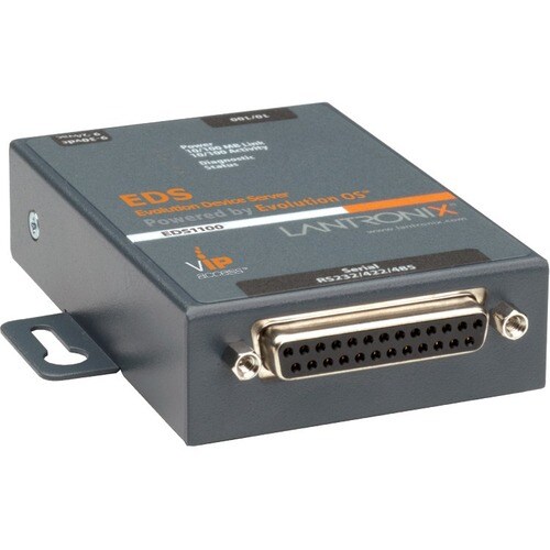 Lantronix One Port Secure Serial (RS232/ RS422/ RS485) to IP Ethernet Device Server; Up to 256-bit AES encryption; SSH/SSL