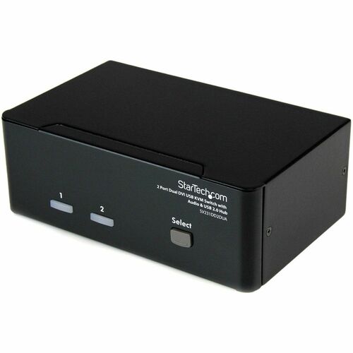 StarTech.com DVI KVM Switch with Audio & USB 2.0 Hub â€" 2-Port USB KVM Switch - 1920 x 1200 - Dual Monitor KVM Switch (SV