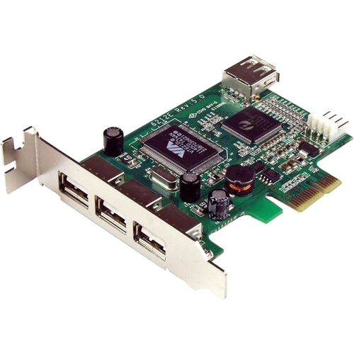 StarTech.com 4-port PCI Express LP USB Adapter Card - 4 Total USB Port(s) - 4 USB 2.0 Port(s) - PC, Mac