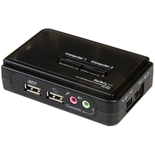 StarTech.com 2 Port USB KVM Kit with Cables and Audio Switching - KVM / audio switch - USB - 2 ports - 1 local user - 2 Co