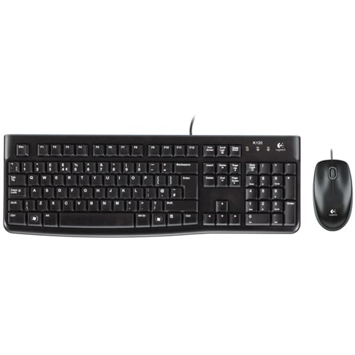 Logitech MK120 Keyboard & Mouse - Spanish - USB Cable Keyboard - USB Cable Mouse - Optical - Symmetrical