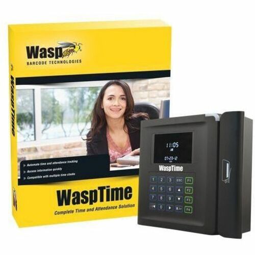 Wasp WaspTime Enterprise Barcode Solution with PC time clock - Box Pack - Unlimited Administrators, Unlimited Employees - 