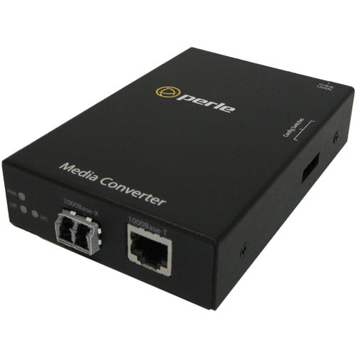 Perle S-1110-M2LC05 Media Converter - 1 x Network (RJ-45) - 1 x LC Ports - 10/100/1000Base-T - 0.55 km - Rail-mountable, R