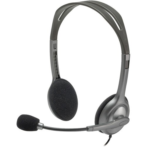Logitech H110 Wired Over-the-head Stereo Headset - Black, Silver - Binaural - Semi-open - 32 Ohm - 20 Hz to 20 kHz - 180 c