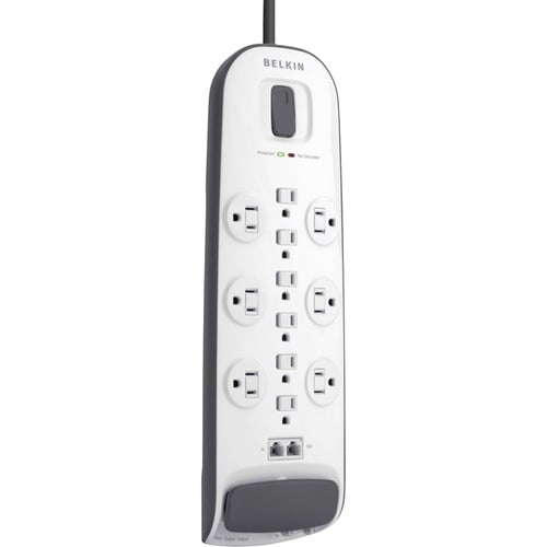 Belkin 12-outlet Surge Protector with 8 ft Power Cord with Cable/Satellite Protection - 12 x AC Power - 1.88 kVA - 3996 J 