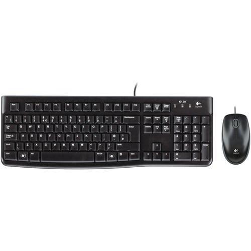 Logitech MK120 Keyboard & Mouse - Danish, Finnish, Norwegian, Swedish - USB Cable Keyboard - USB Cable Mouse - Optical - S