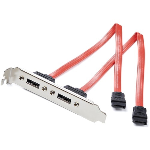 StarTech.com 2 Port SATA to eSATA Slot Plate Bracket - Serial ATA internal to external panel - 7 pin Serial ATA - 7 pin ex