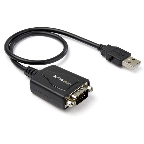 StarTech.com 1ft (30cm) 1-Port Professional USB to Serial Adapter Cable with COM Retention, USB to RS232 Adapter - TAA - U