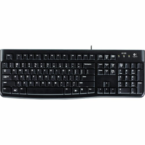 Logitech K120 Keyboard - Cable Connectivity - USB Interface - English (UK) - USB Interface - English (UK)
