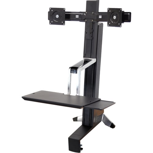 Ergotron WorkFit-S 33-341-200 Display Stand - 14.06 kg Load Capacity - Steel, Plastic, Aluminium - Black