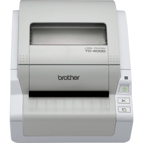 Brother TD-4000 Desktop Direct Thermal Printer - Monochrome - Label Print - USB - Serial - With Cutter - Grey - 98.55 mm (