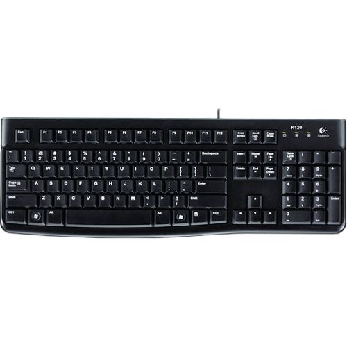 Logitech K120 Keyboard - Cable Connectivity - USB Interface - Black - USB Interface