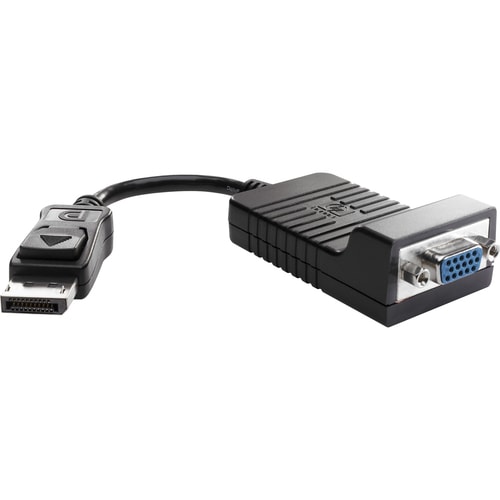 HP DisplayPort To VGA Adapter - 8" DisplayPort/VGA Video Cable for Monitor, Graphics Card - First End: 1 x DisplayPort Dig