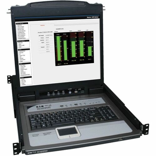 Eaton Tripp Lite Series NetDirector 8-Port 1U Rack-Mount Console KVM Switch with 19-in. LCD + 8 PS2/USB Combo Cables; TAA 