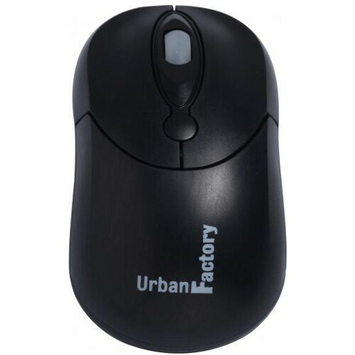 Urban Factory Crazy Mouse - USB - Black - Cable - 800 dpi - Scroll Wheel