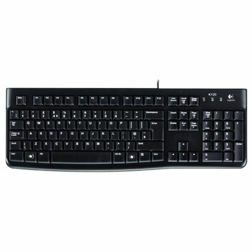 Logitech K120 Keyboard - Cable Connectivity - USB Interface - English (US), International - USB Interface - English (US), 