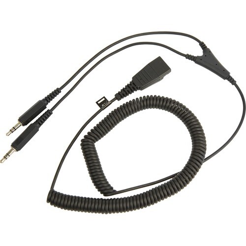 Jabra 8734-599 Audio Cable - First End: Quick Disconnect - Second End: 2 x Mini-phone Audio - Female - Black