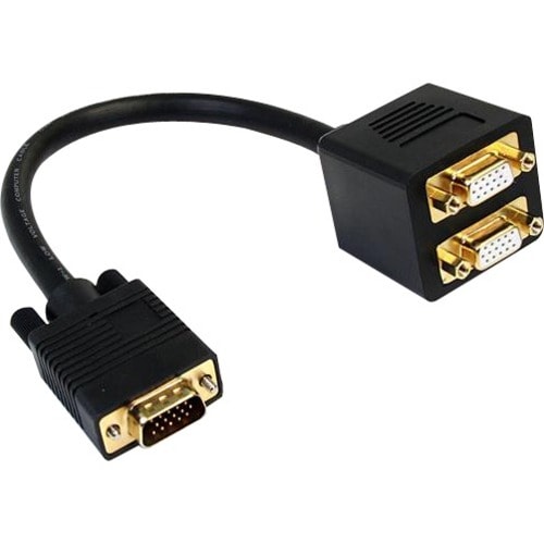 StarTech.com 1 ft VGA to 2x VGA Video Splitter Cable - M/F - First End: 1 x 15-pin HD-15 - Male - Second End: 2 x 15-pin H