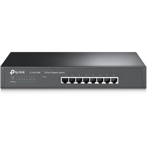 TP-Link TL-SG1008 8 Ports Ethernet Switch - Gigabit Ethernet - 10/100/1000Base-T - 2 Layer Supported - Twisted Pair - Rack