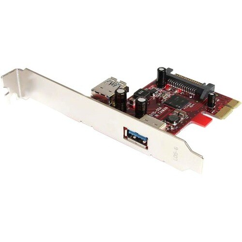 StarTech.com 2 port PCI Express SuperSpeed USB 3.0 Card with UASP Support - 1 Internal 1 External - 2 Total USB Port(s) - 
