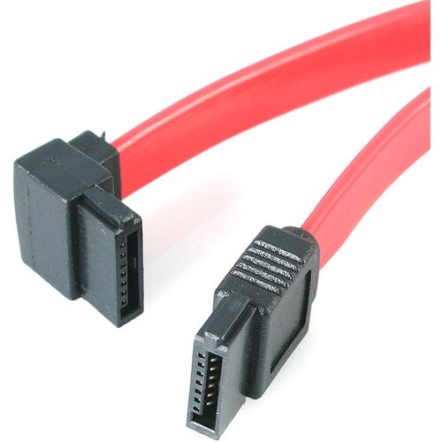StarTech.com 12in SATA to Left Angle SATA Serial ATA Cable - SATA - SATA - 12 - Red