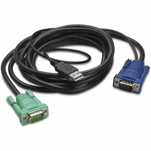 APC by Schneider Electric AP5822 3.66 m KVM Cable - First End: 1 x 15-pin HD-15 Keyboard/Video/Mouse - Second End: 1 x 15-