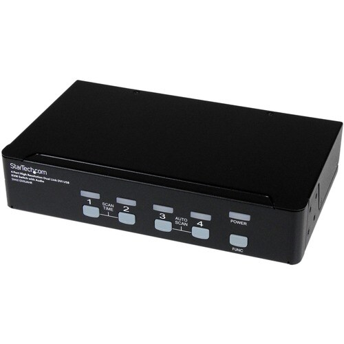 StarTech.com 4 Port High Resolution USB DVI Dual Link KVM Switch with Audio - 4 Port - Rack-mountable