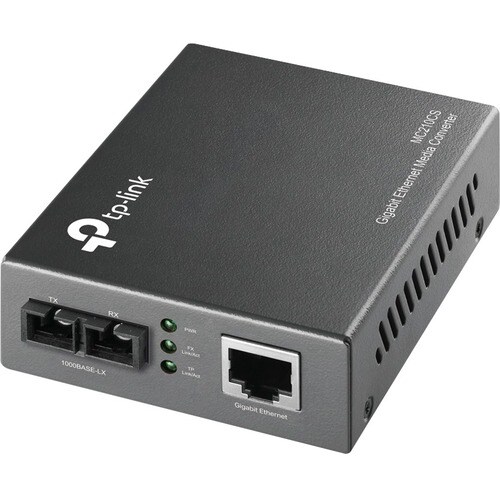 TP-LINK MC210CS Gigabit Media Ethernet Converter, 1000Mbps RJ45 to 1000M single-mode SC fiber, up to 15Km/9miles, chassis 