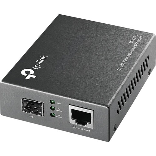 TP-LINK MC220L - Gigabit SFP to RJ45 Fiber Media Converter - Fiber to Ethernet Converter - Plug and Play - Durable Metal C