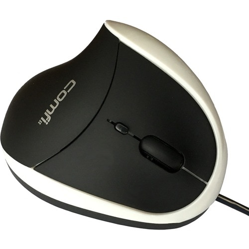 COMFI II WIRED ERGONOMIC COMPUTER MOUSE WHITE - Optical - Cable - White - USB - 1000 dpi - 5 Button(s) - Right-handed