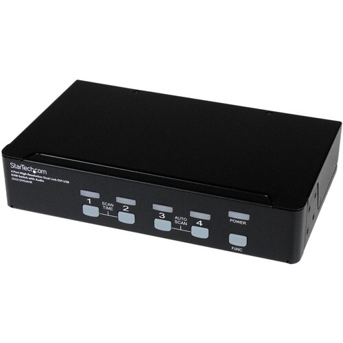 StarTech.com 4 Port High Resolution USB DVI Dual Link KVM Switch with Audio - 4 Computer(s) - 1 Local User(s) - WQXGA - 25