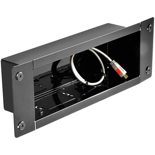 Peerless-AV Recessed Cable Management and Power Storage Accessory Box - Cable Manager - Gloss Black - 1 Pack - Cold Rolled