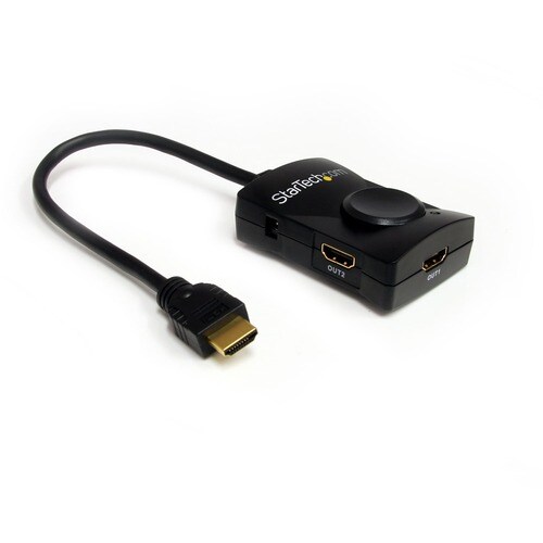 StarTech.com HDMI Splitter 1 In 2 Out - 1080p - 2 Port - USB-Powered - HDMI Multi Port - HDMI Audio Splitter - Split an HD