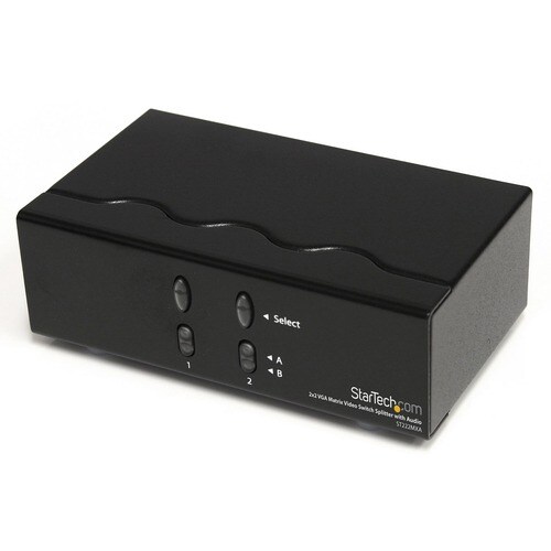 StarTech.com 2x2 VGA Matrix Video Switch Splitter with Audio - Share two distinct VGA inputs and audio source signals betw