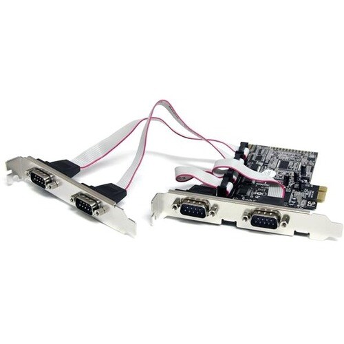StarTech.com 4 Port PCIe Serial Adapter Card with 16550 - 4 x 9-pin DB-9 Male RS-232 Serial PCI Express x1