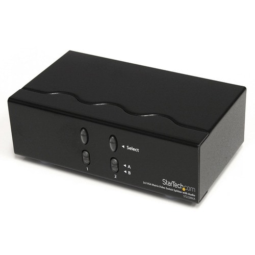 StarTech.com 2x2 VGA Matrix Video Switch Splitter with Audio - 1920 x 1440 - 2 Input Device - 2 Display - Computer, Displa