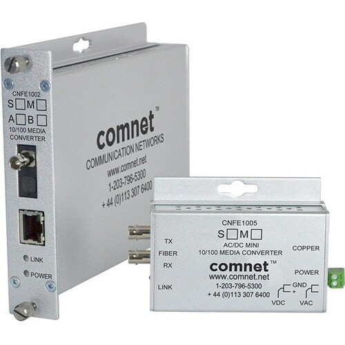 ComNet CNFE1003SAC2-M Transceiver/Media Converter - Network (RJ-45) - 1x PoE+ (RJ-45) Ports - 2 x SC Ports - Single-mode -