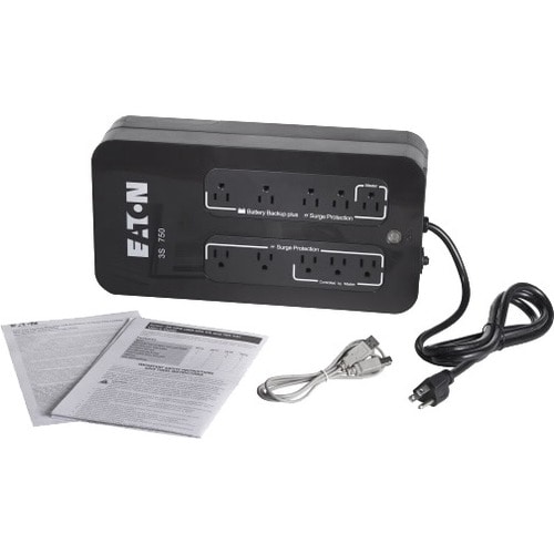 Eaton 3S UPS 750VA 450 Watt Battery Back Up 120V 10 Outlet Standby UPS NEMA 5-15P - Desktop, Mini-tower - 2 Minute Stand-b