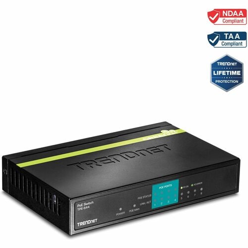 TRENDnet TPE-S44 8 Ports Ethernet Switch - Fast Ethernet - 100/1000Base-T - TAA Compliant - 2 Layer Supported - 2.10 W Pow