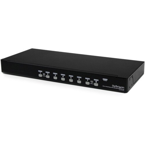 StarTech.com 8 Port 1U Rackmount USB KVM Switch with OSD - 8 Computer(s) - 1920 x 1440 - 2 x USB - 1U - Rack-mountable