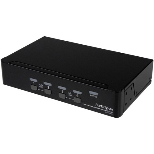 StarTech.com Switch KVM DisplayPort USB a 4 porte con audio - 4 Computer - 1 Utente Locale - WQXGA - 3840 x 2400 - 8 x USB