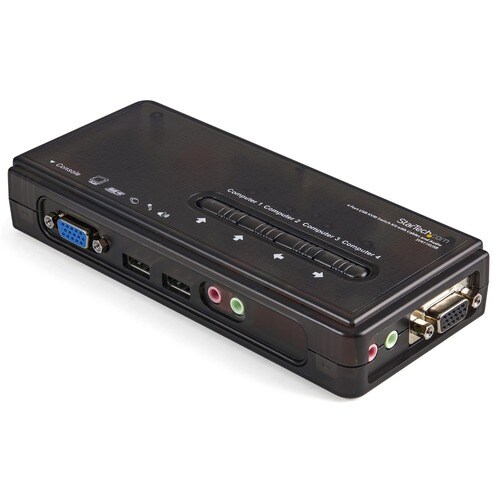 StarTech.com Kit Switch KVM USB con audio e cavi 4 porte, colore nero - 4 Computer - QXGA - 2048 x 1536 - 4 x USB - 1 x VGA