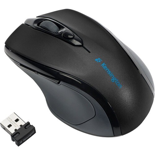 Kensington Pro Fit 72405 Mid-Size Mouse - Optical - Wireless - Radio Frequency - 2.40 GHz - Black - USB - 1750 dpi - Scrol