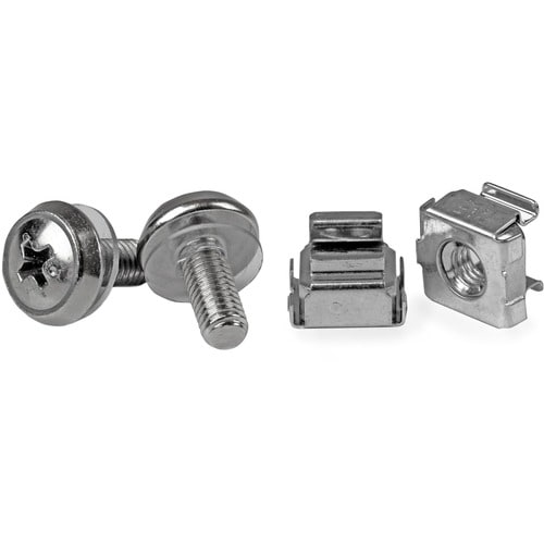 StarTech.com 50 Pkg M5 Mounting Screws and Cage Nuts for Server Rack Cabinet - Cage Nut, Rack Screw - 12 mm - Stainless St