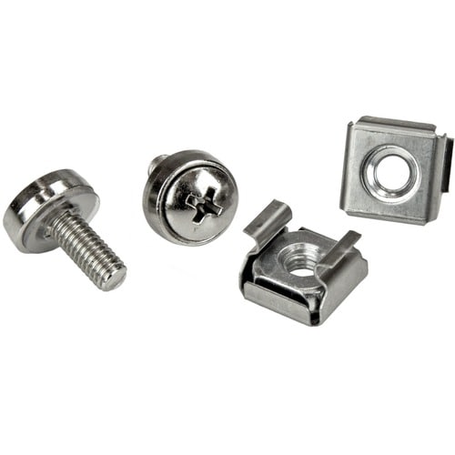 StarTech.com 100 Pkg M5 Mounting Screws and Cage Nuts for Server Rack Cabinet - Rack Screw, Cage Nut - Stainless Steel - S