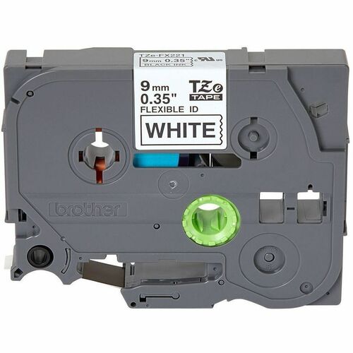Brother TZe-FX221 Multipurpose Label - 9 mm Width x 8 m Length - Rectangle - Thermal Transfer - White - Laminated - 1 Roll