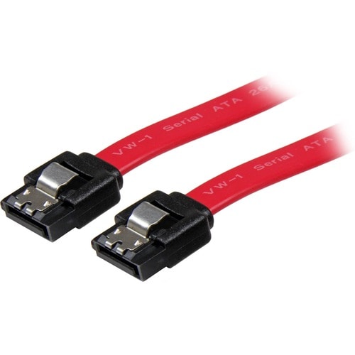 61 cm Latching SATA Cable - First End: 1 x 7-pin SATA 3.0 - Male - Second End: 1 x 7-pin SATA 3.0 - Male - 6 Gbit/s - Red