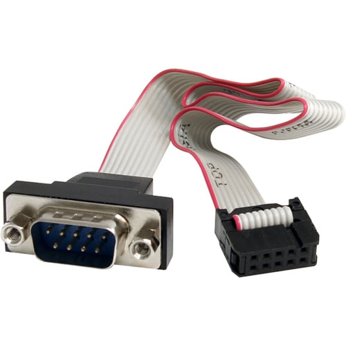 StarTech.com 16in 9 Pin Serial Male to 10 Pin Motherboard Header Panel Mount Cable - Turn a Motherboard IDC Serial Header 
