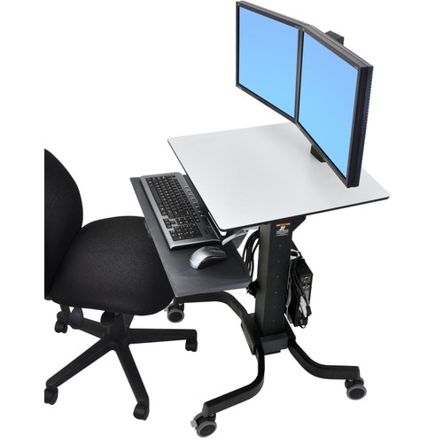 Ergotron WorkFit-C Dual Sit-Stand Workstation - Up to 55.9 cm (22") Screen Support - 12.70 kg Load Capacity - 60.7 cm Widt